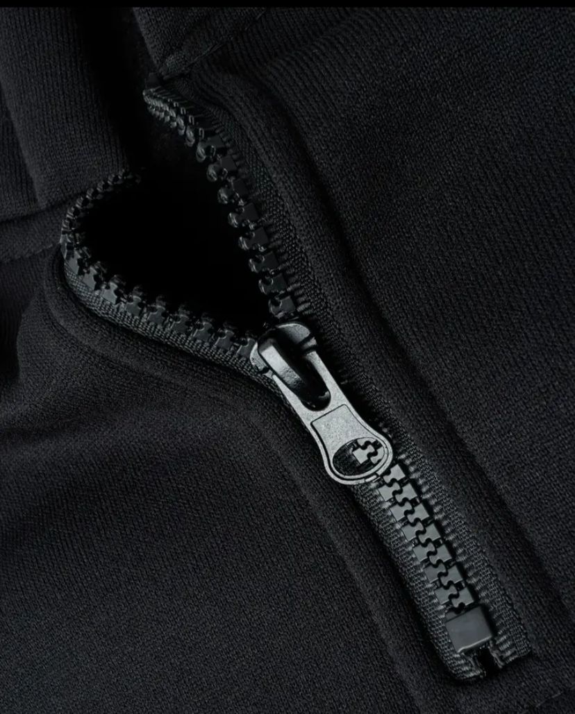 Completo felpa con zip e pantaloni da uomo, outfit termico casual comodo con versibilità regolare, tinta unita con 3 colori a scelta