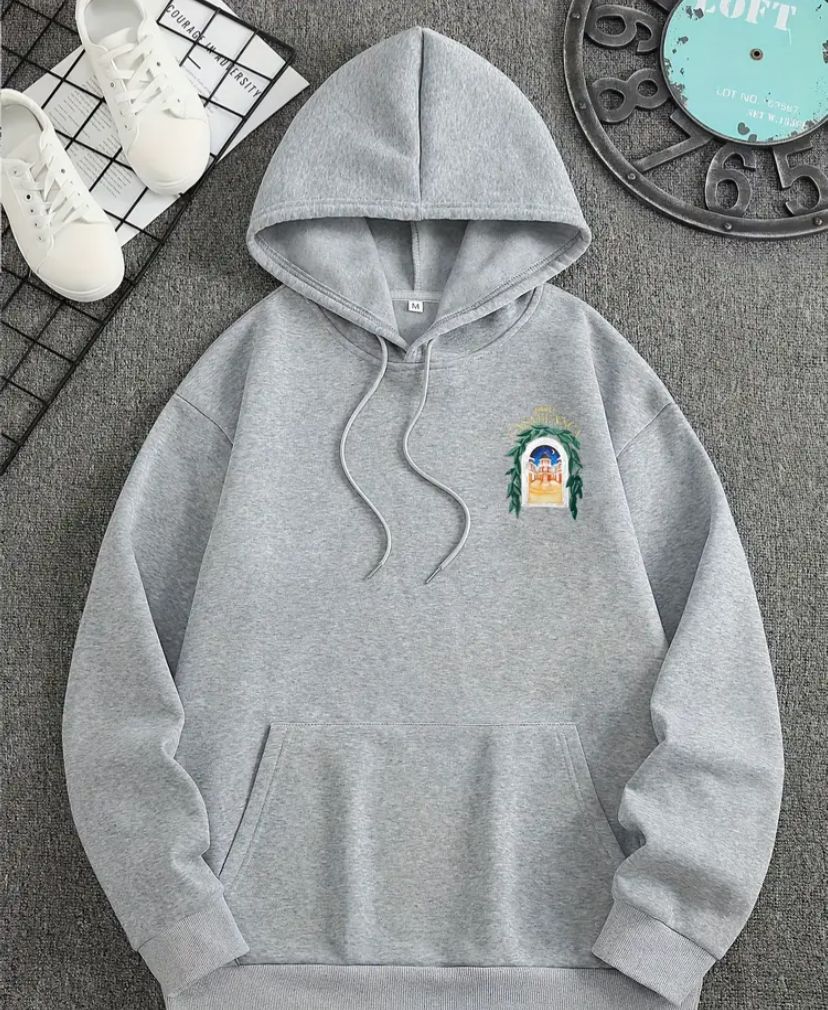 Felpa con cappuccio con stampa "averda casablanca" aderenza, casual, comoda