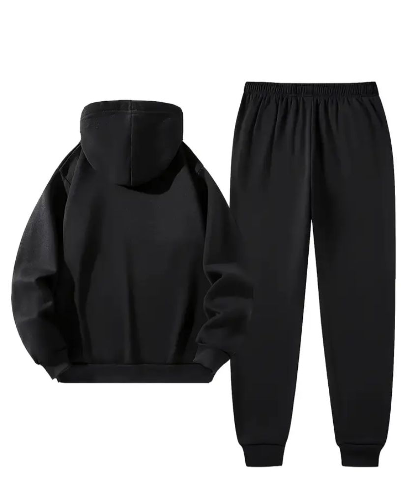 Set felpa e pantalone casual, felpa in pile con stampa "ICON"